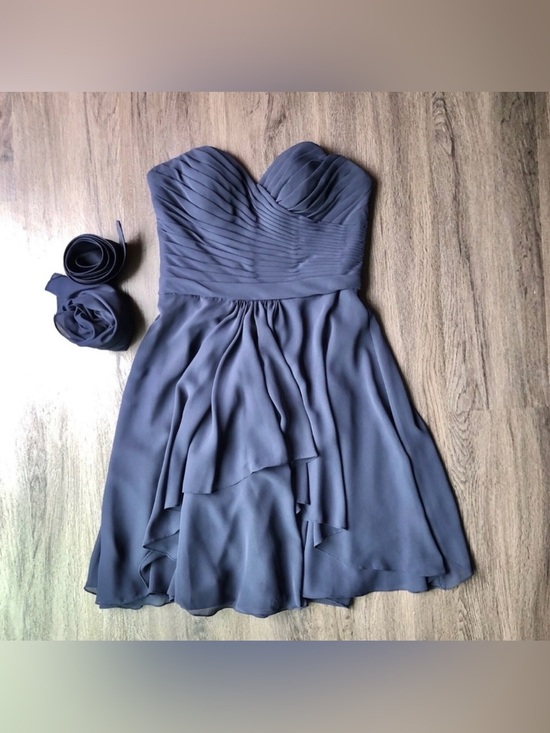 Mori Lee Dresses & Skirts - Mori Lee Strapless Slate Blue Cocktail Dress